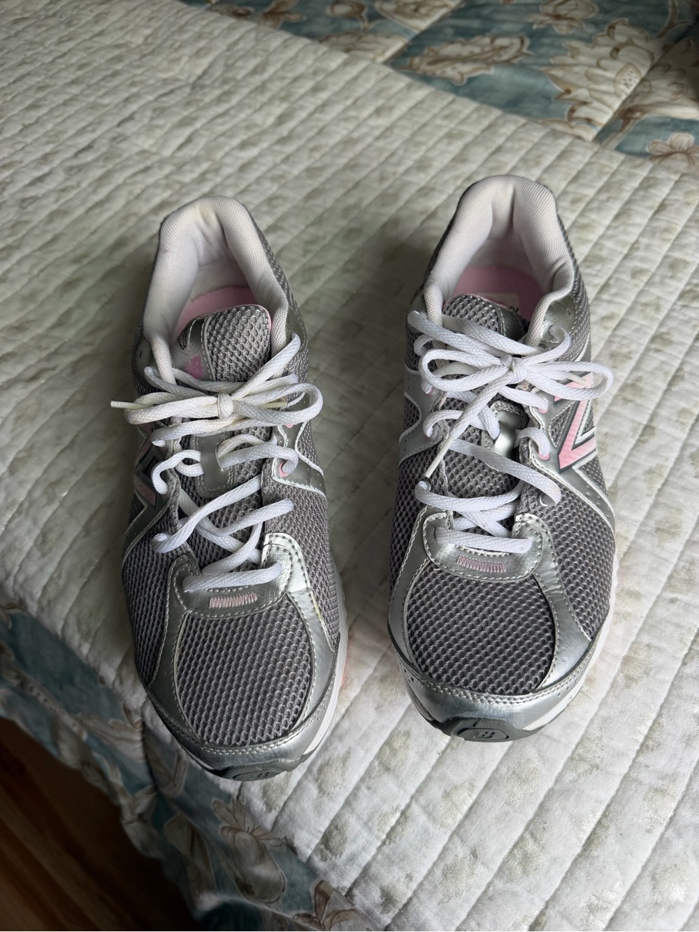New Balance Gray and Pink Women's Athletic Sneakers